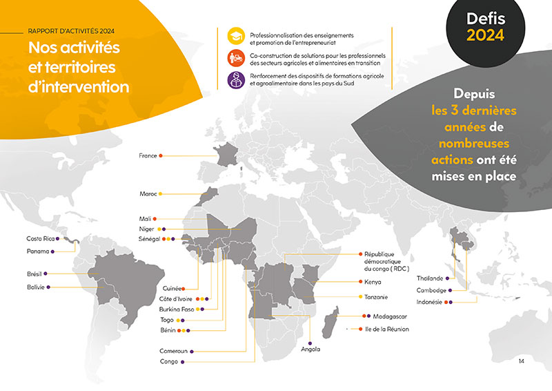 Les activités et territoires d'intervention de DEFI en 2024